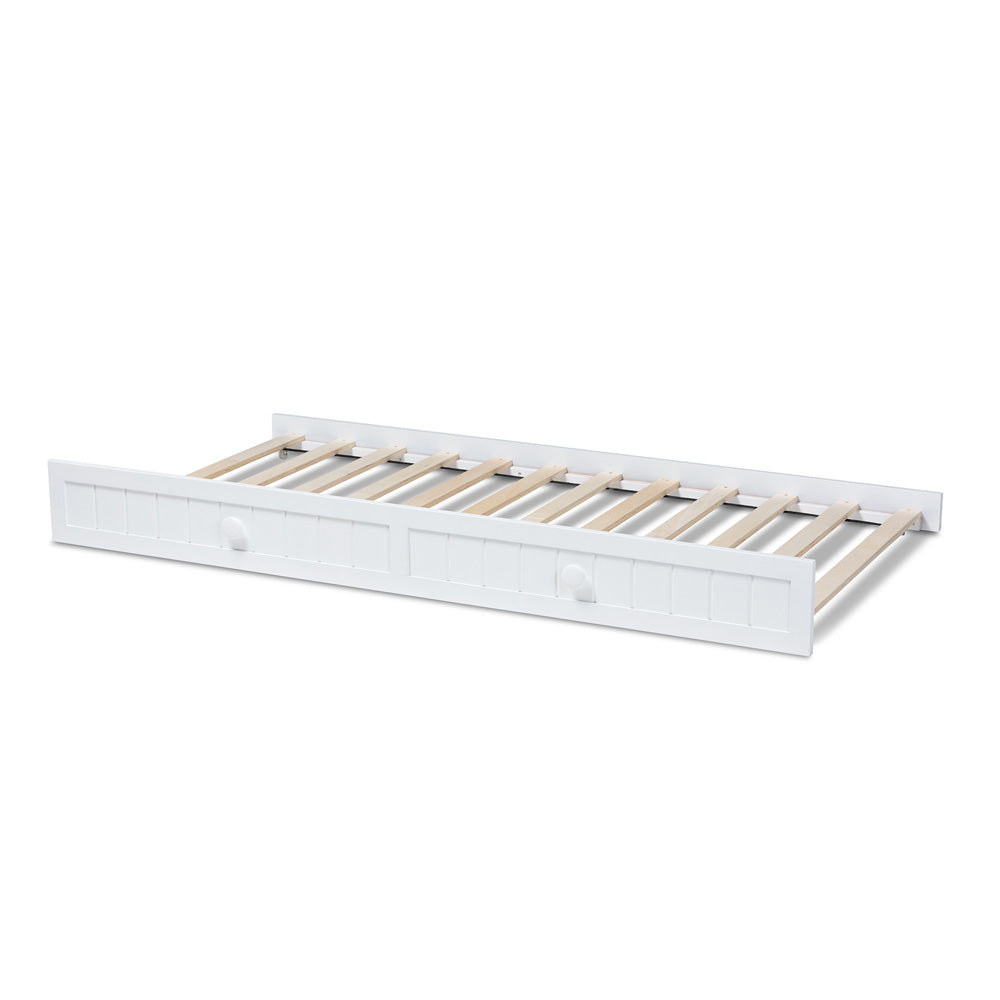 Baxton Studio - Neves Trundle in White - Neves-White-Trundle view 3