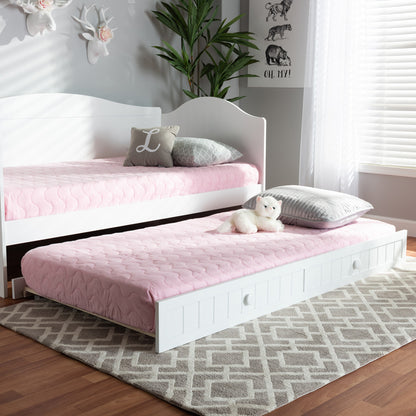 Baxton Studio - Neves Trundle in White - Neves-White-Trundle view 5