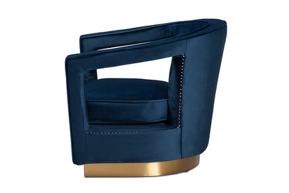 Baxton Studio - Neville Chair - TSF-6743-Navy Velvet/Gold-CC view 3