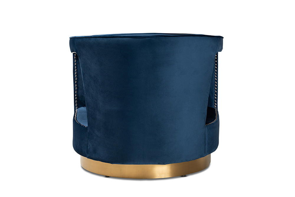 Baxton Studio - Neville Chair - TSF-6743-Navy Velvet/Gold-CC view 4