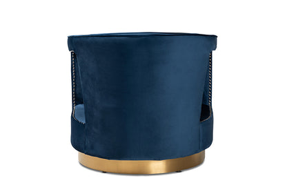 Baxton Studio - Neville Chair - TSF-6743-Navy Velvet/Gold-CC view 4