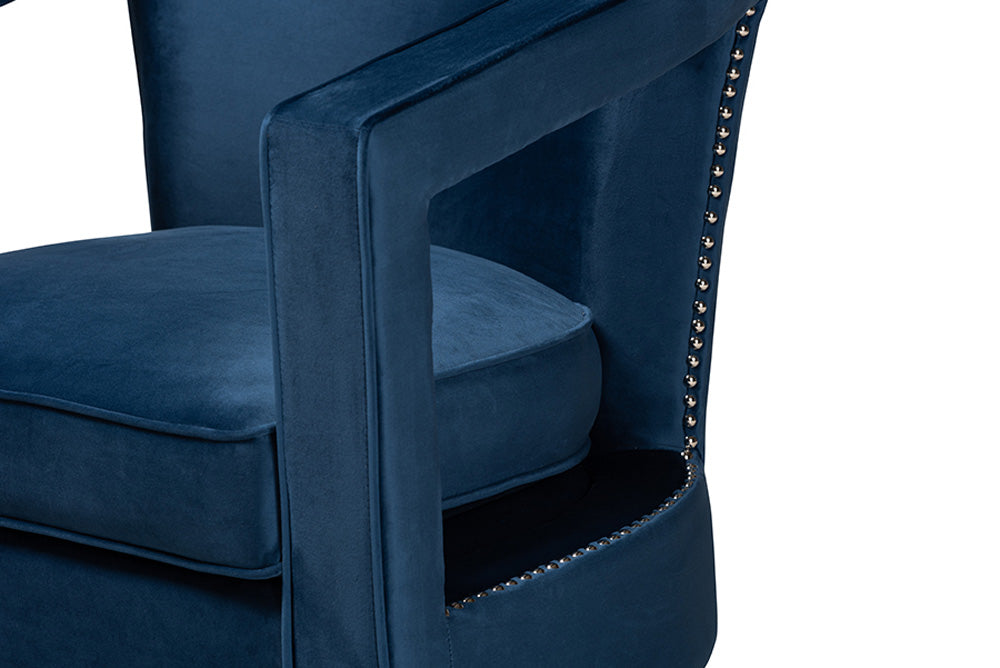 Baxton Studio - Neville Chair - TSF-6743-Navy Velvet/Gold-CC view 6