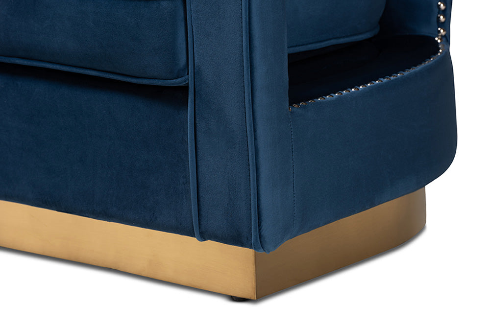 Baxton Studio - Neville Chair - TSF-6743-Navy Velvet/Gold-CC view 7