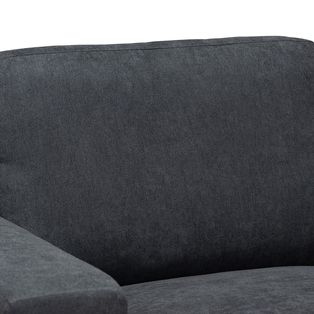 Baxton Studio - Nevin Sectional Sofa in Dark Grey - J099S-Dark Grey-RFC view 2