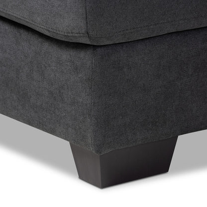 Baxton Studio - Nevin Sectional Sofa in Dark Grey - J099S-Dark Grey-RFC view 3