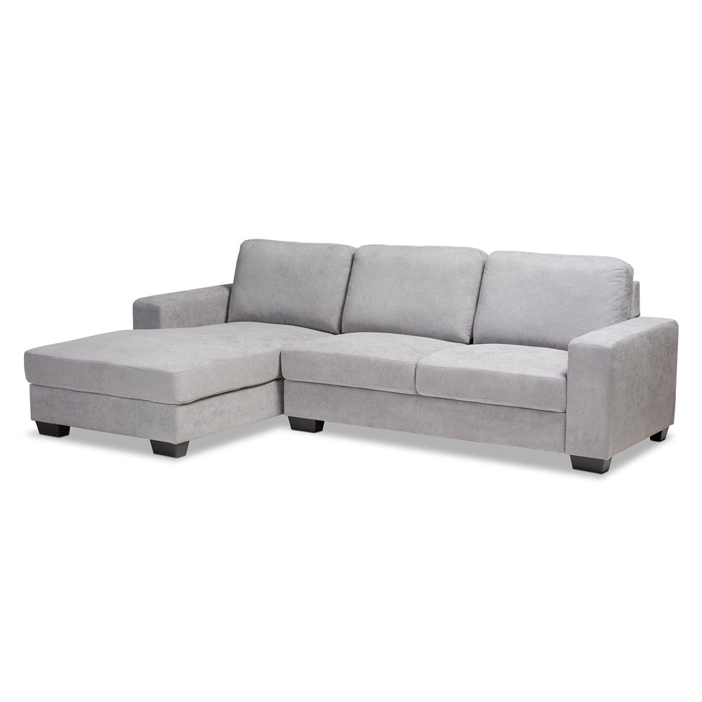 Baxton Studio - Nevin Sectional Sofa in Light Grey - J099S-Light Grey-LFC view 1