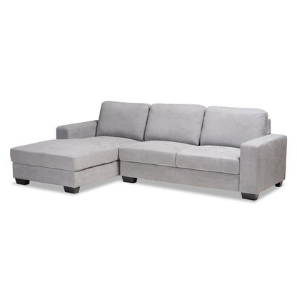Baxton Studio - Nevin Sectional Sofa in Light Grey - J099S-Light Grey-LFC view 1