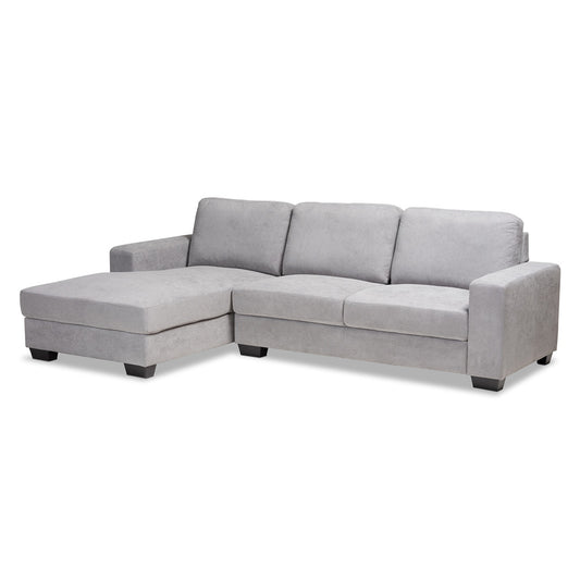 Baxton Studio - Nevin Sectional Sofa in Light Grey - J099S-Light Grey-LFC view 1