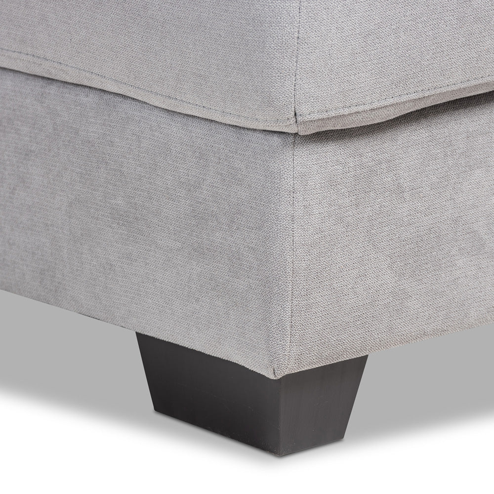 Baxton Studio - Nevin Sectional Sofa in Light Grey - J099S-Light Grey-LFC view 3