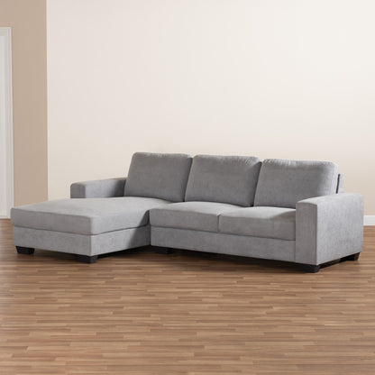 Baxton Studio - Nevin Sectional Sofa in Light Grey - J099S-Light Grey-LFC view 5