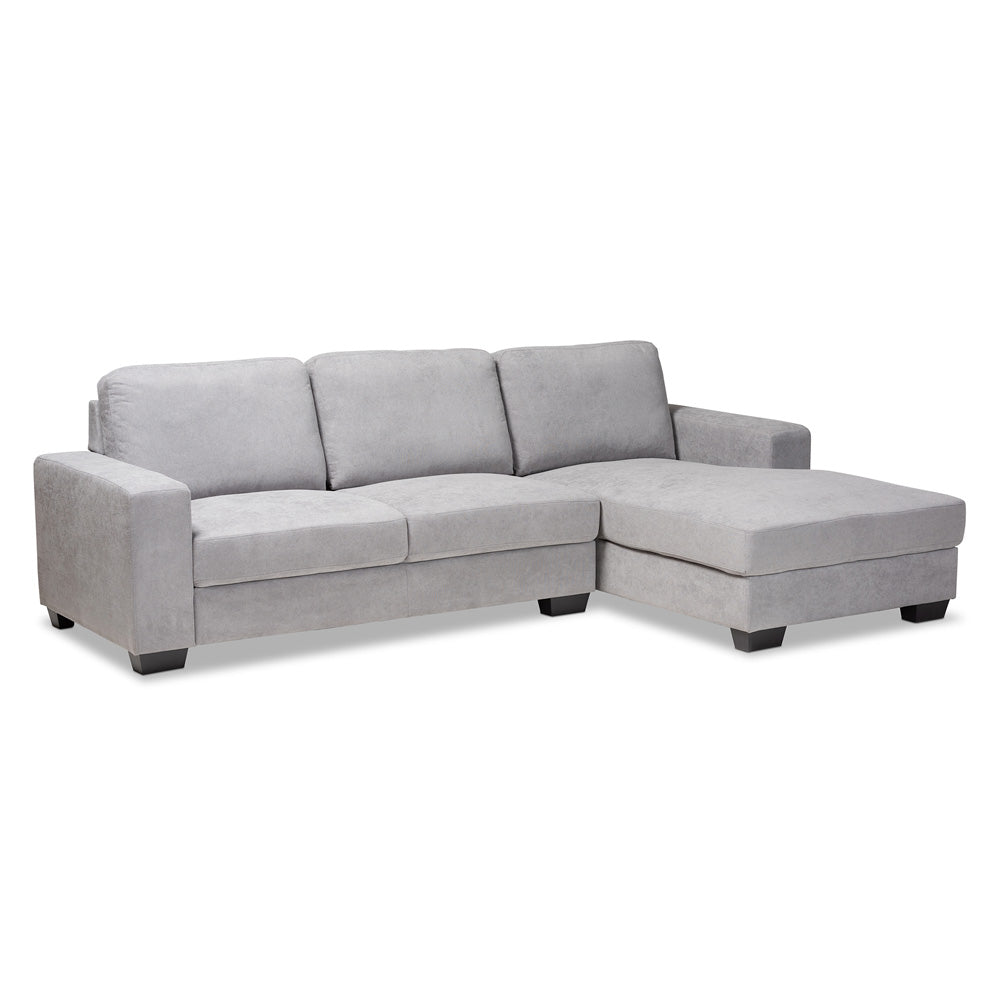 Baxton Studio - Nevin Sectional Sofa in Light Grey - J099S-Light Grey-RFC view 1