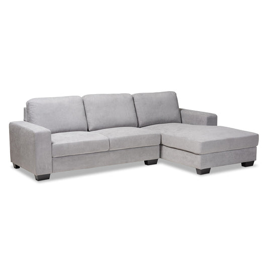 Baxton Studio - Nevin Sectional Sofa in Light Grey - J099S-Light Grey-RFC view 1