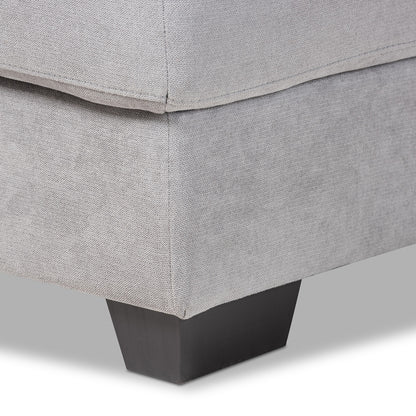 Baxton Studio - Nevin Sectional Sofa in Light Grey - J099S-Light Grey-RFC view 3