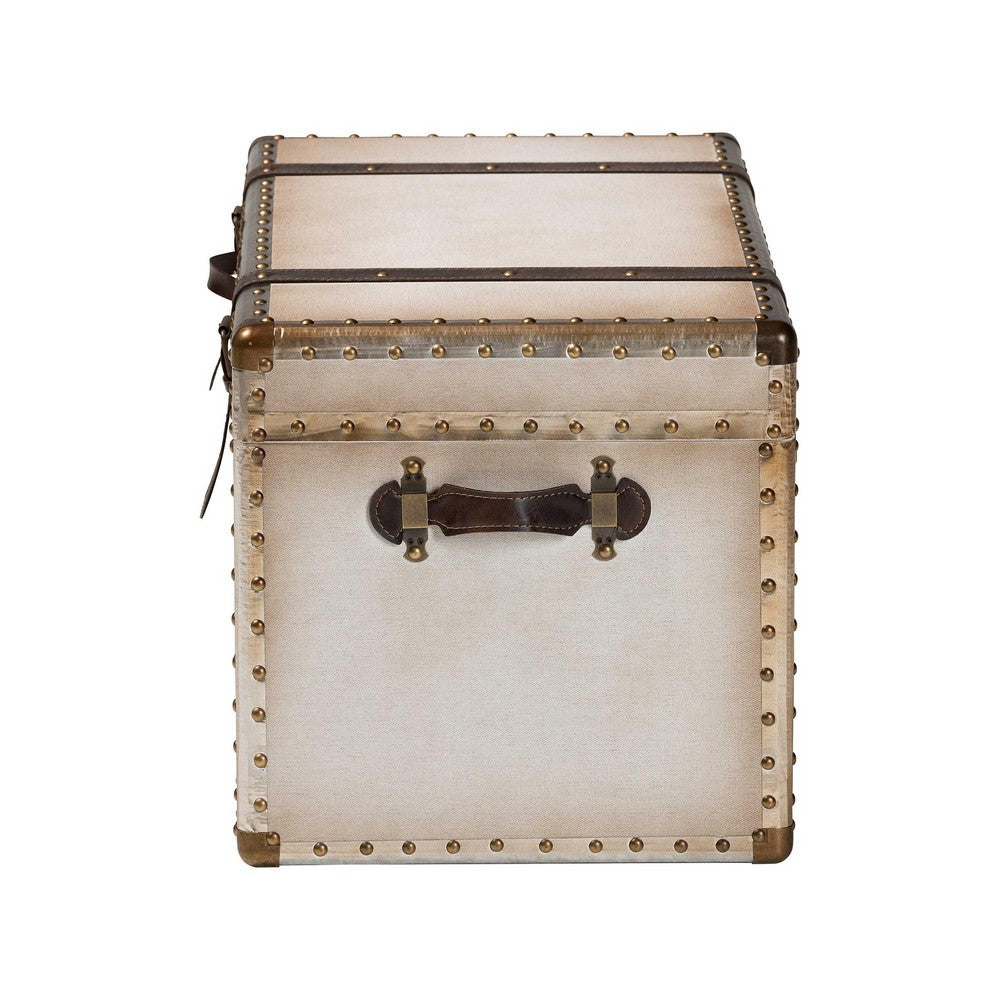Baxton Studio - Nevio Storage Trunk in Beige/Coffee/Black - JY24A051-Large-White/Canvas-Storage Ottoman view 4