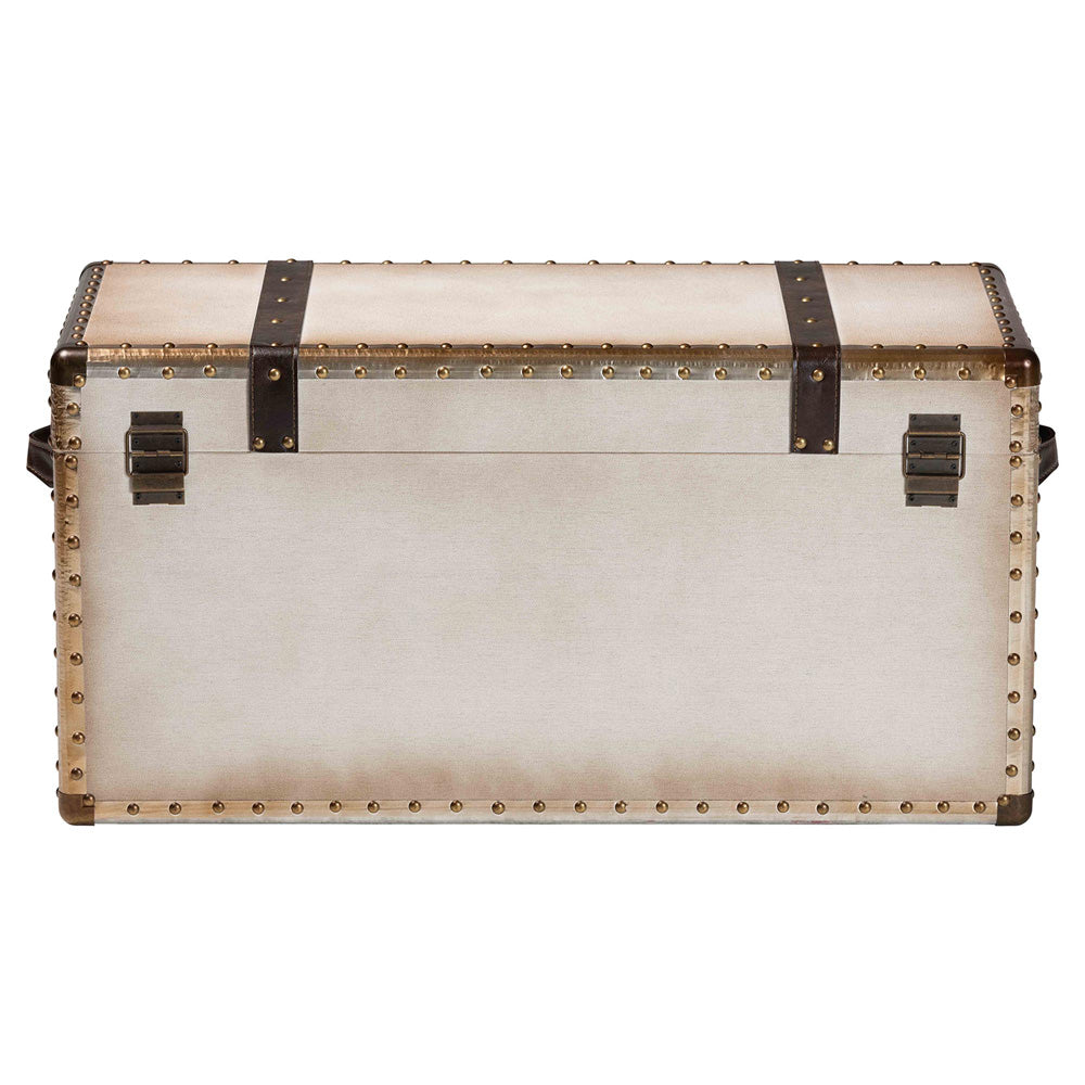 Baxton Studio - Nevio Storage Trunk in Beige/Coffee/Black - JY24A051-Large-White/Canvas-Storage Ottoman view 5
