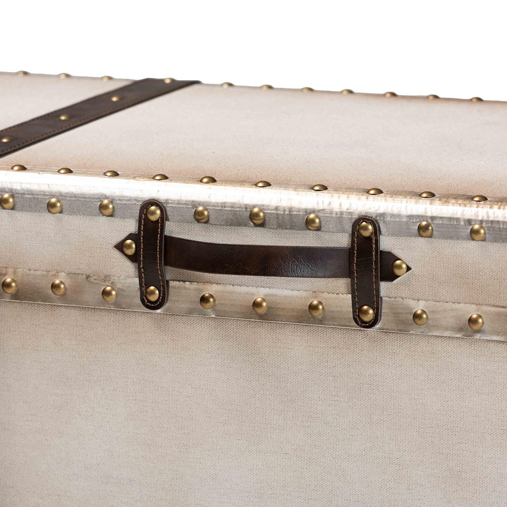 Baxton Studio - Nevio Storage Trunk in Beige/Coffee/Black - JY24A051-Large-White/Canvas-Storage Ottoman view 6
