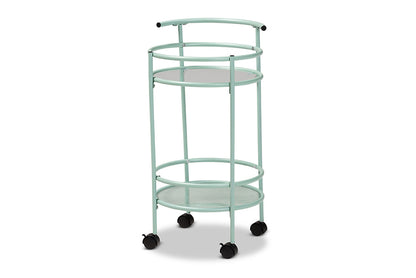 Baxton Studio - Newell Kitchen Cart - LCF20171-Mint Green-Cart view 1