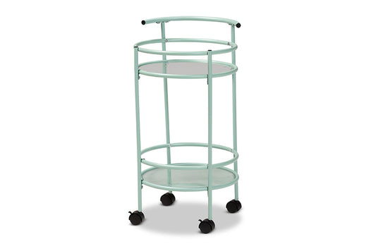Baxton Studio - Newell Kitchen Cart - LCF20171-Mint Green-Cart view 1