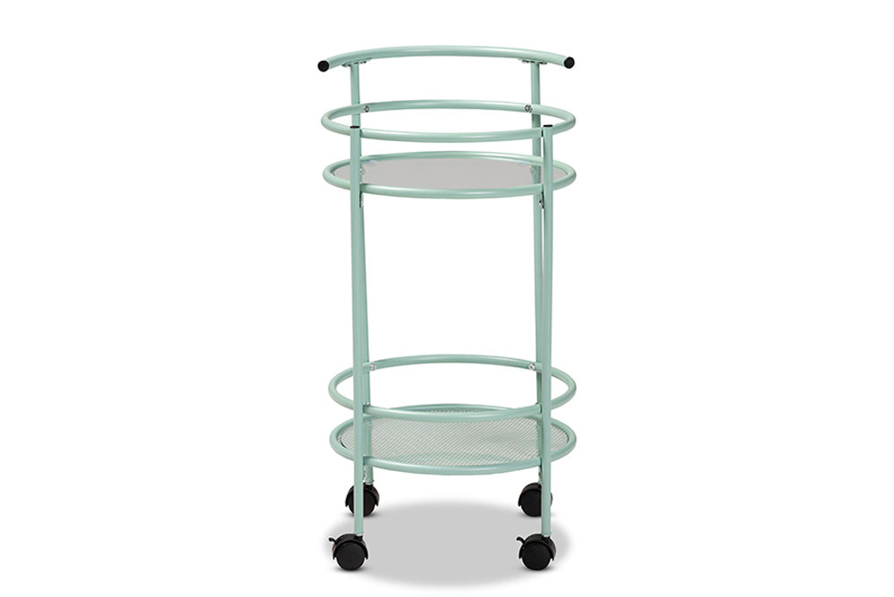 Baxton Studio - Newell Kitchen Cart - LCF20171-Mint Green-Cart view 2