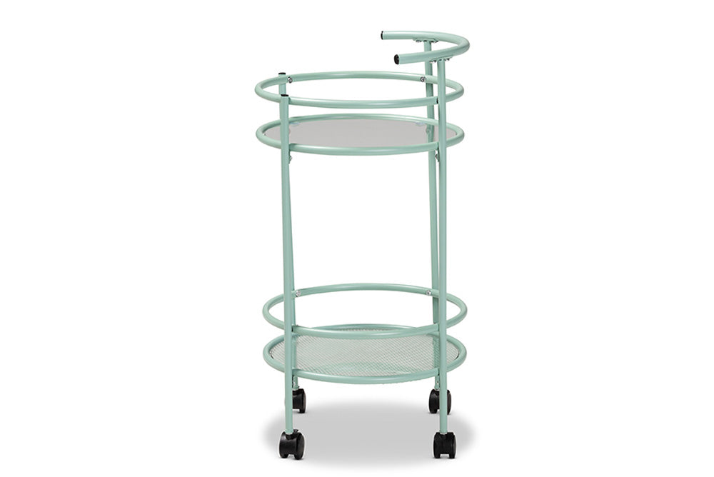 Baxton Studio - Newell Kitchen Cart - LCF20171-Mint Green-Cart view 3