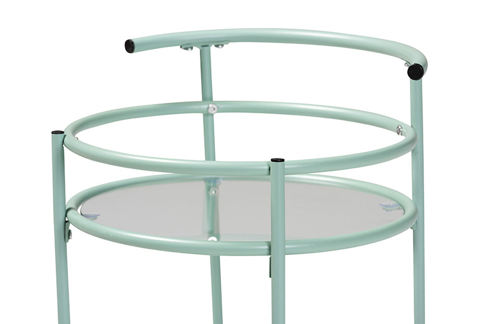 Baxton Studio - Newell Kitchen Cart - LCF20171-Mint Green-Cart view 4
