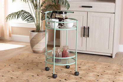 Baxton Studio - Newell Kitchen Cart - LCF20171-Mint Green-Cart view 5