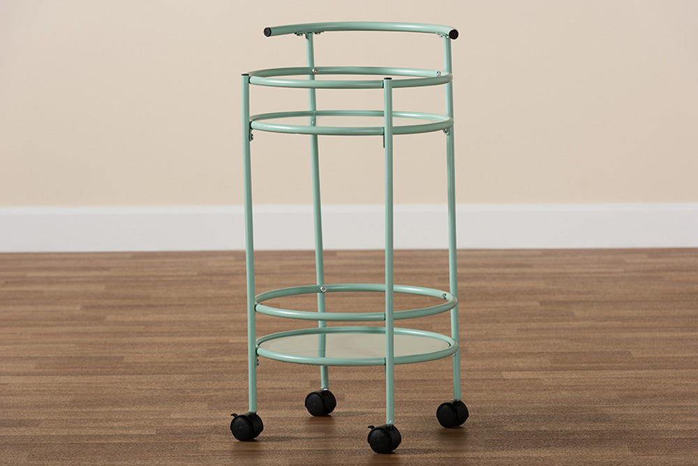 Baxton Studio - Newell Kitchen Cart - LCF20171-Mint Green-Cart view 7