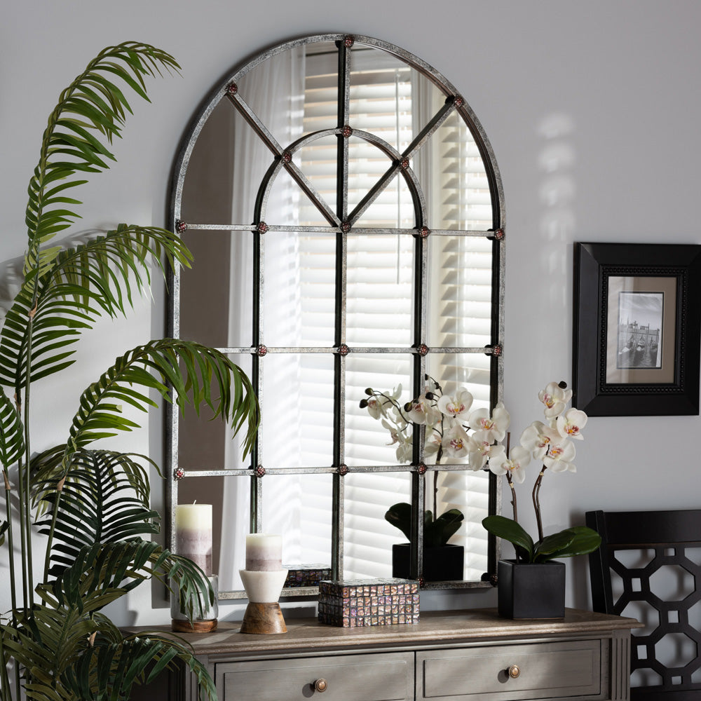 Baxton Studio - Newman Mirror in Mirror/Silver - RTB1358-2 view 2