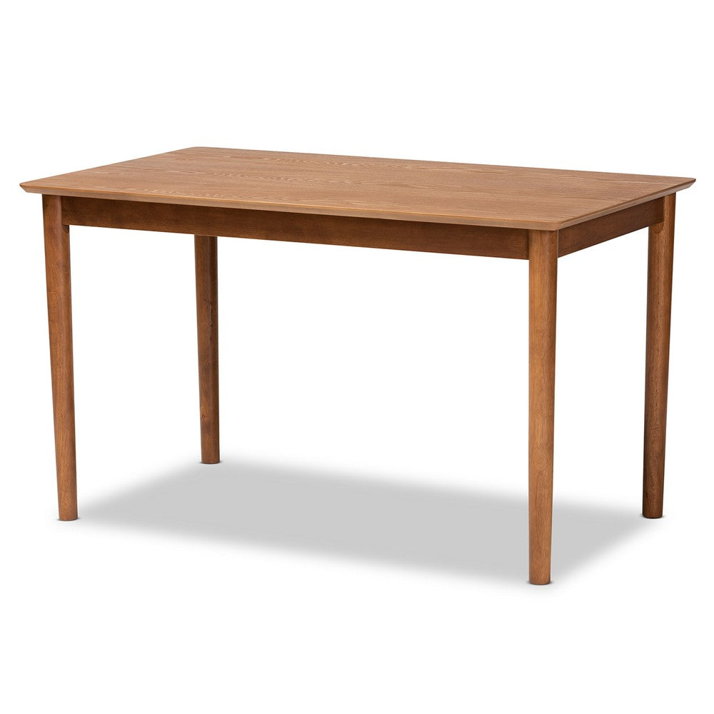 Baxton Studio - Nexus Dining Set in Greyish Beige/Walnut Brown - BBT5280-Greyish Beige/Walnut-5 PC Dining Set view 3
