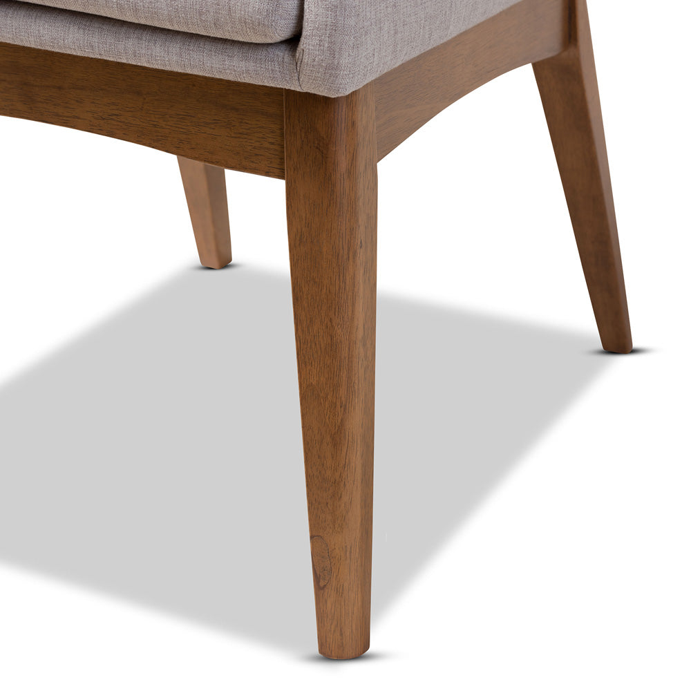 Baxton Studio - Nexus Dining Set in Greyish Beige/Walnut Brown - BBT5280-Greyish Beige/Walnut-5 PC Dining Set view 6