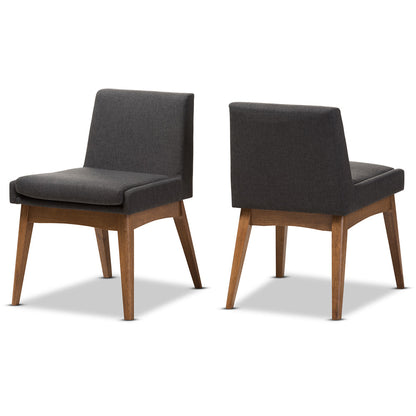 Baxton Studio - Nexus Set of 2 Dining Chairs in Dark Grey/"Walnut" Brown - BBT5280-Dark Grey-H1217-20 view 1