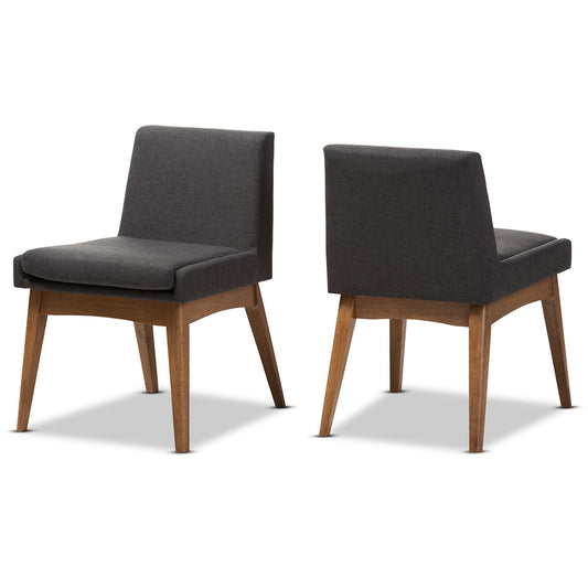 Baxton Studio - Nexus Set of 2 Dining Chairs in Dark Grey/"Walnut" Brown - BBT5280-Dark Grey-H1217-20 view 1