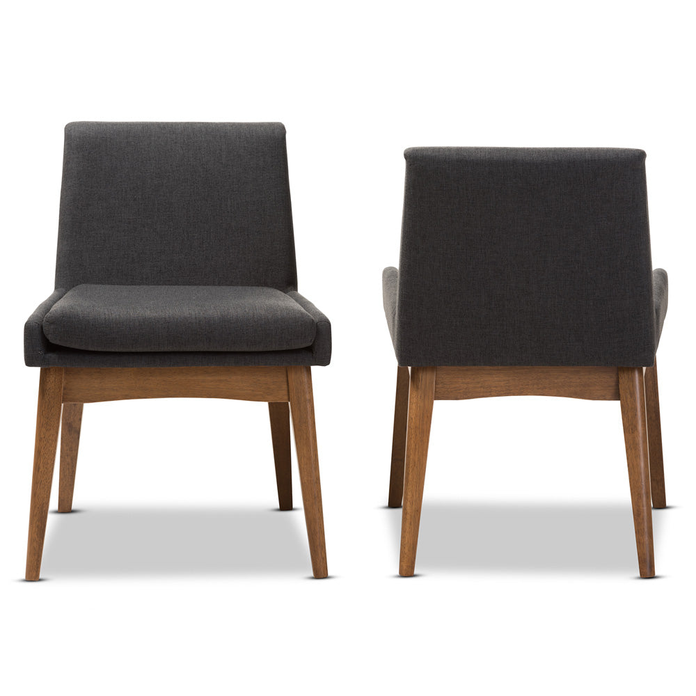 Baxton Studio - Nexus Set of 2 Dining Chairs in Dark Grey/"Walnut" Brown - BBT5280-Dark Grey-H1217-20 view 2
