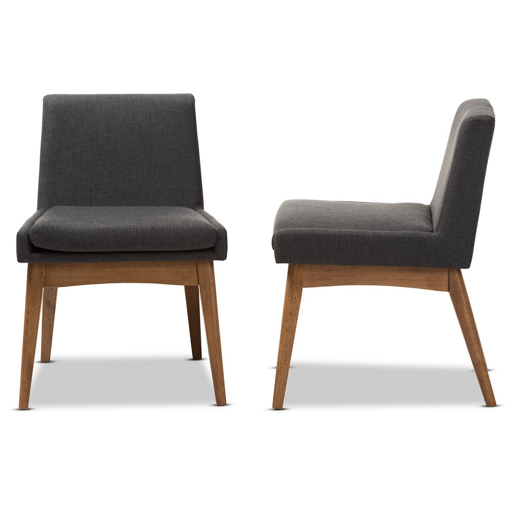 Baxton Studio - Nexus Set of 2 Dining Chairs in Dark Grey/"Walnut" Brown - BBT5280-Dark Grey-H1217-20 view 3