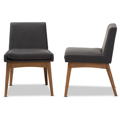 Baxton Studio - Nexus Set of 2 Dining Chairs in Dark Grey/"Walnut" Brown - BBT5280-Dark Grey-H1217-20 view 3