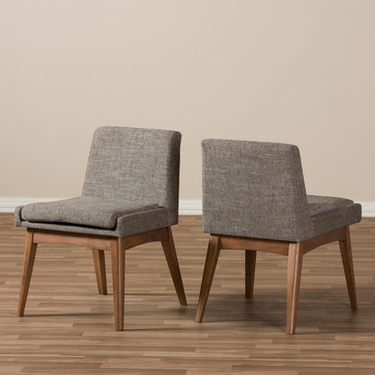 Baxton Studio - Nexus Set of 2 Dining Chairs in "Gravel" Multi Color/"Walnut" Brown - BBT5280-Gravel-DC-TH1308 view 7