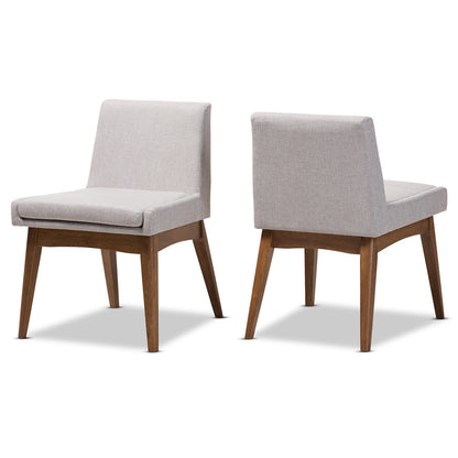 Baxton Studio - Nexus Set of 2 Dining Chairs in Greyish Beige/"Walnut" Brown - BBT5280-Greyish Beige-DC-H1217-14 view 1