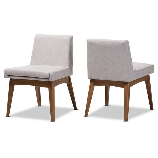 Baxton Studio - Nexus Set of 2 Dining Chairs in Greyish Beige/"Walnut" Brown - BBT5280-Greyish Beige-DC-H1217-14 view 1