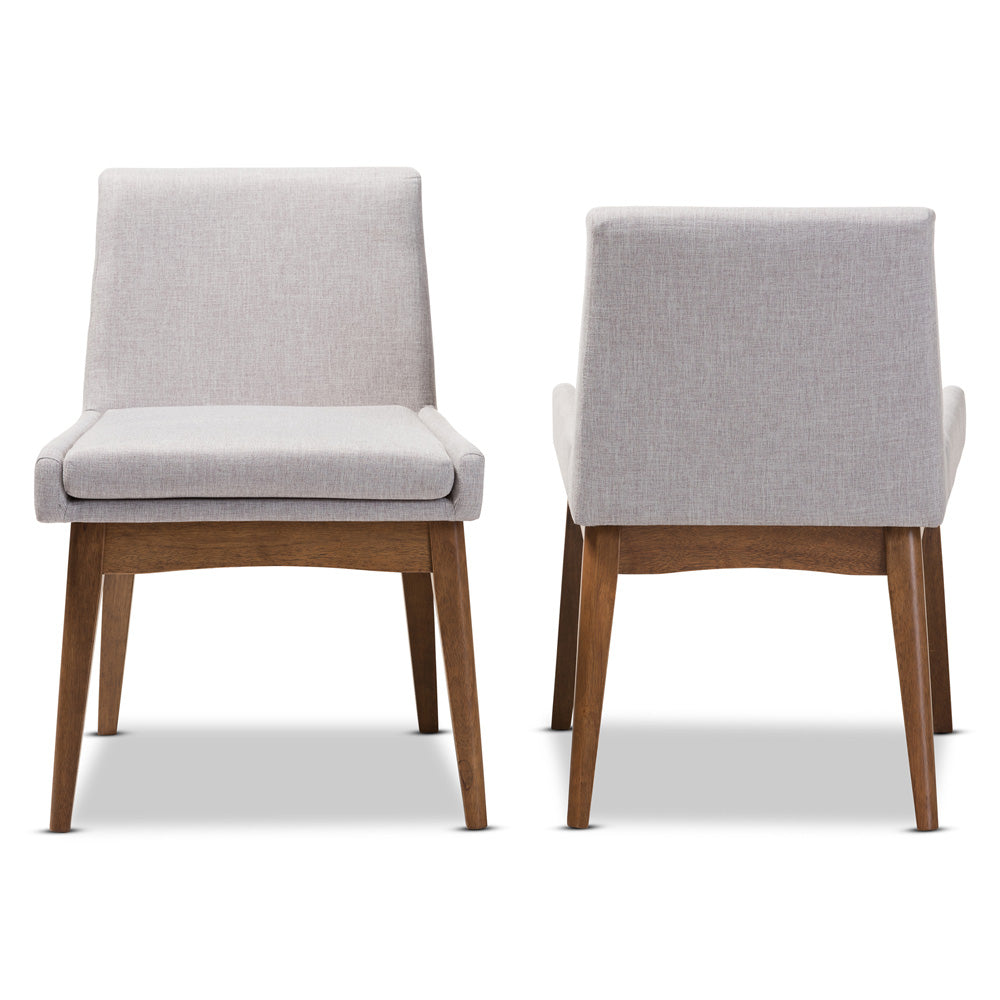 Baxton Studio - Nexus Set of 2 Dining Chairs in Greyish Beige/"Walnut" Brown - BBT5280-Greyish Beige-DC-H1217-14 view 2
