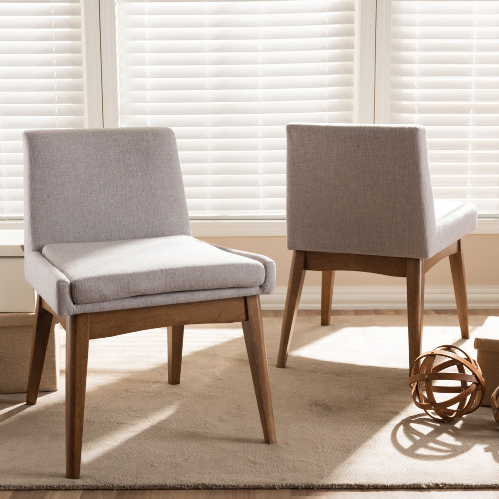 Baxton Studio - Nexus Set of 2 Dining Chairs in Greyish Beige/"Walnut" Brown - BBT5280-Greyish Beige-DC-H1217-14 view 5