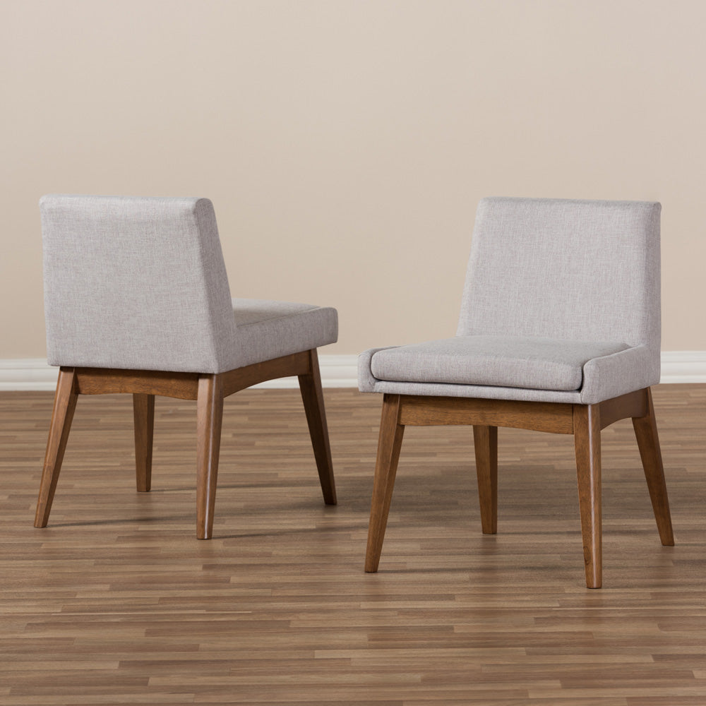 Baxton Studio - Nexus Set of 2 Dining Chairs in Greyish Beige/"Walnut" Brown - BBT5280-Greyish Beige-DC-H1217-14 view 6