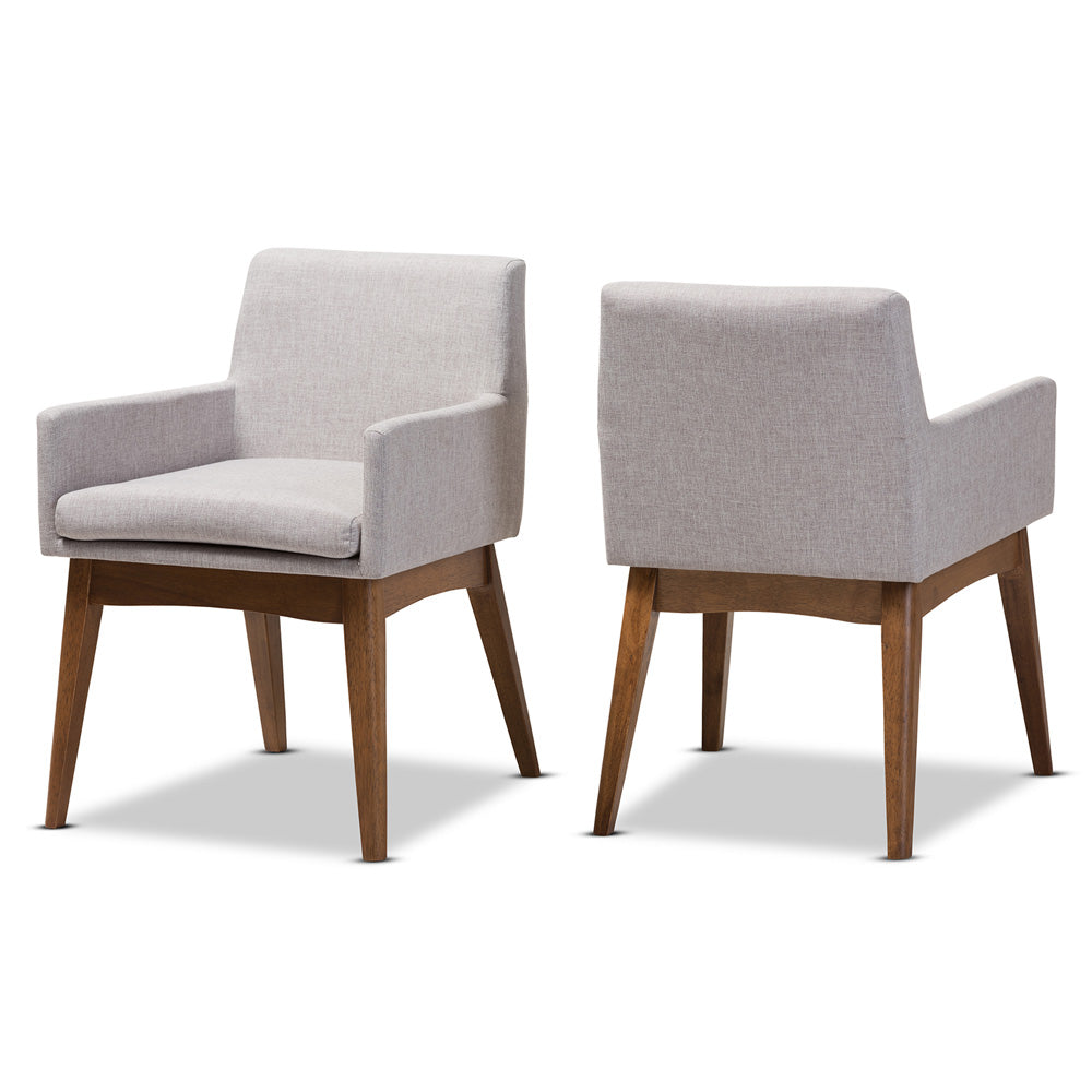 Baxton Studio - Nexus Set of 2 Dining Chairs in Greyish Beige/
