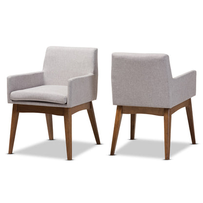 Baxton Studio - Nexus Set of 2 Dining Chairs in Greyish Beige/"Walnut" Brown - BBT5281-Greyish Beige-DC-H1217-14 view 1