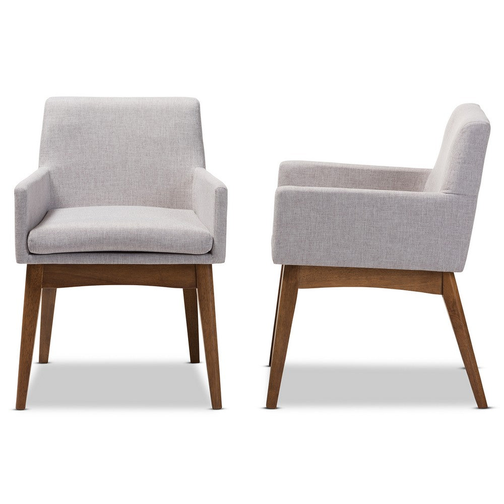 Baxton Studio - Nexus Set of 2 Dining Chairs in Greyish Beige/"Walnut" Brown - BBT5281-Greyish Beige-DC-H1217-14 view 3