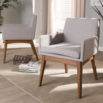 Baxton Studio - Nexus Set of 2 Dining Chairs in Greyish Beige/"Walnut" Brown - BBT5281-Greyish Beige-DC-H1217-14 view 5