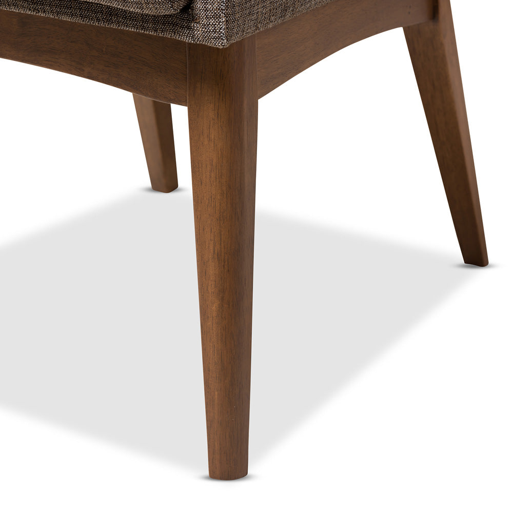 Baxton Studio - Nexus Set of 2 Living Room Chairs in "Gravel" Multi Color/"Walnut" Brown - BBT5281-Gravel-CC-TH1308 view 5