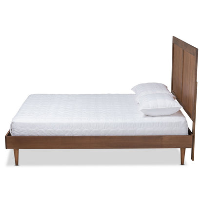 Baxton Studio - Nicola King Size Bed in Ash Walnut - Nicola-Ash Walnut-King view 2