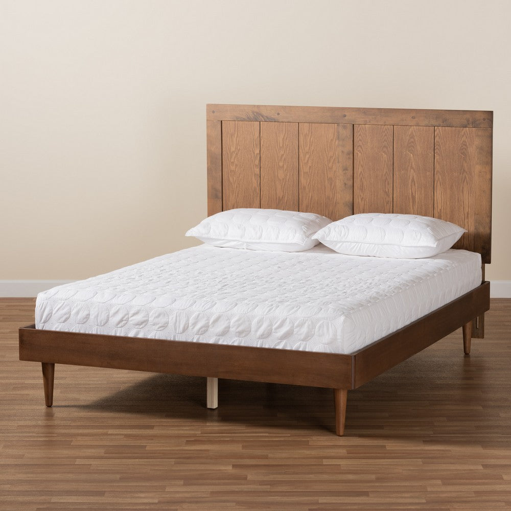 Baxton Studio - Nicola King Size Bed in Ash Walnut - Nicola-Ash Walnut-King view 7