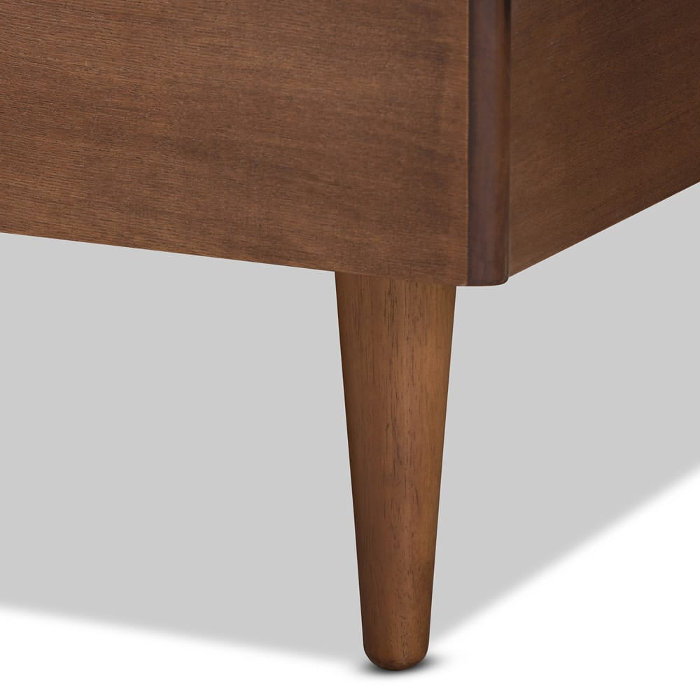 Baxton Studio - Nicola Queen Size Bed in Ash Walnut - Nicola-Ash Walnut-Queen view 5