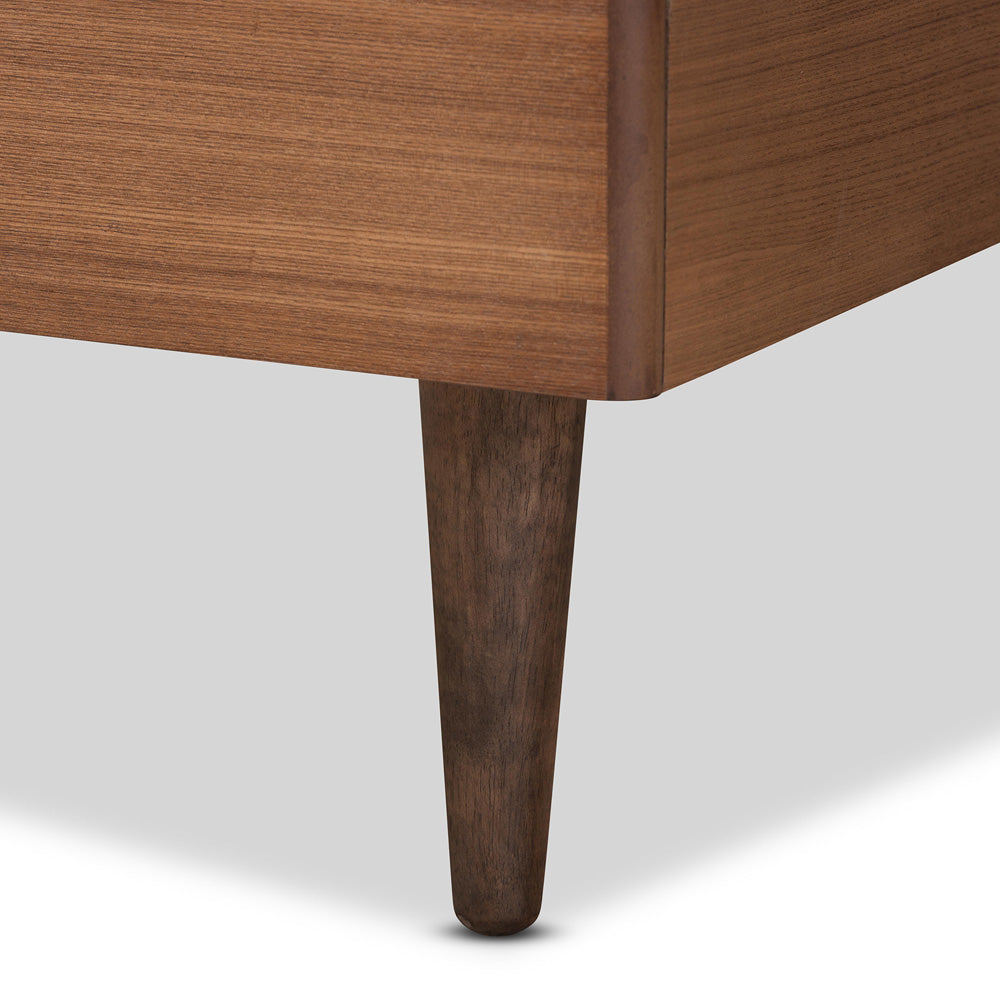 Baxton Studio - Nicola Twin Size Bed in Ash Walnut - Nicola-Ash Walnut-Twin view 5